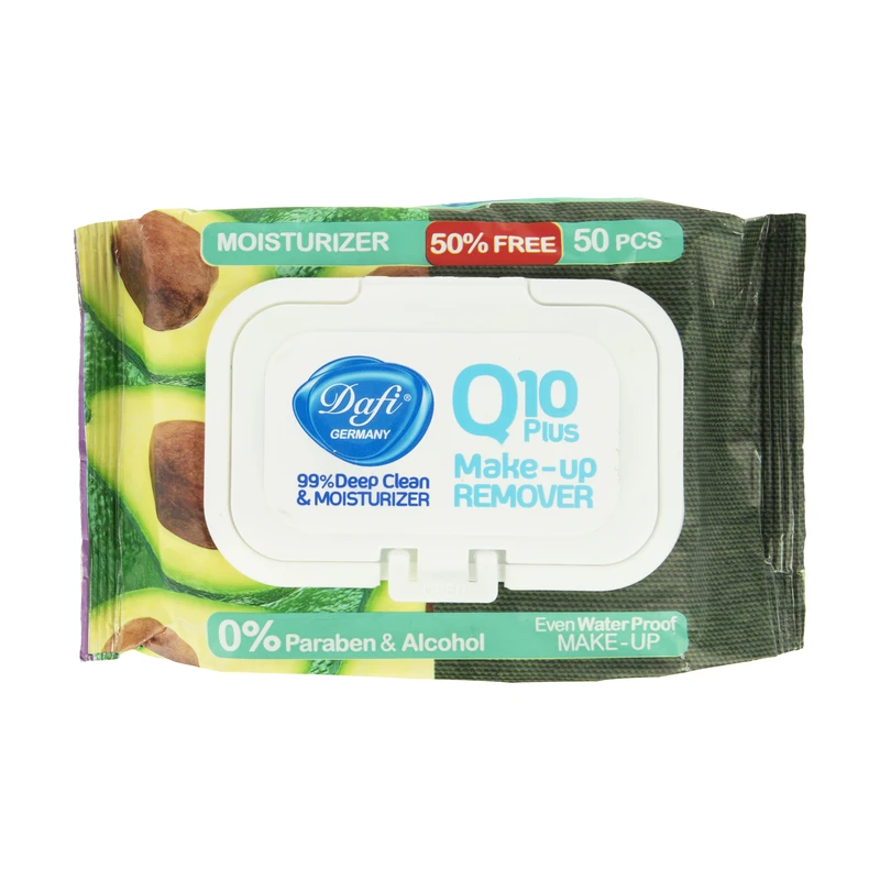 38e35398f13ca36af8a17ae0c0c4d01b582fda99_1594728521 دستمال مرطوب پاک کننده آرایش دافی مدل Q10 PLUS بسته 50 عددی - Image 1